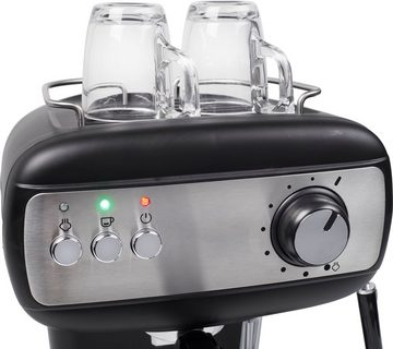 Tristar Espressomaschine CM-2276-DE, mit Tassenwärmer und Milchschaum-Düse, 20-bar