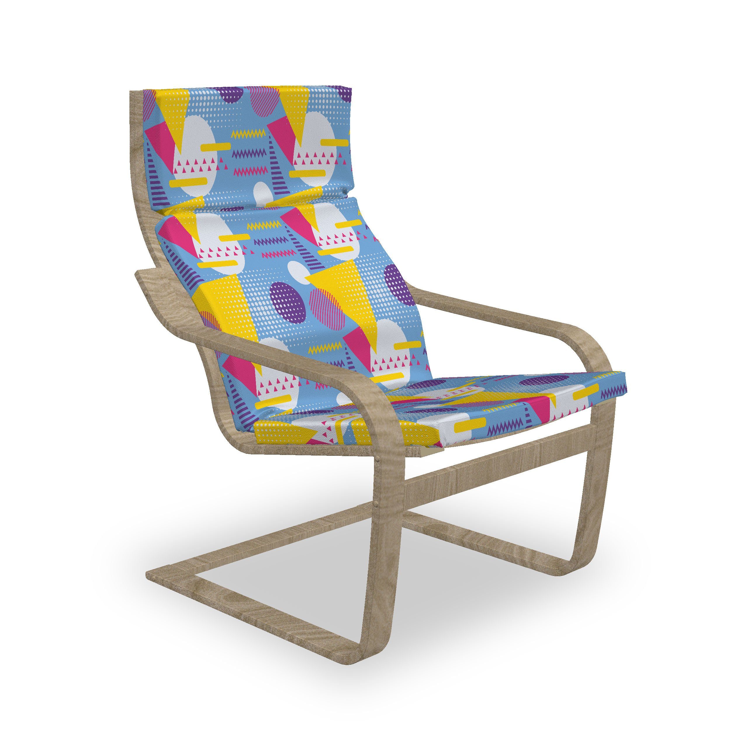 Abakuhaus Stuhlkissen Sitzkissen mit Stuhlkissen mit Hakenschlaufe und Reißverschluss, Geometrisch Memphis-Art-Kunst-Bild
