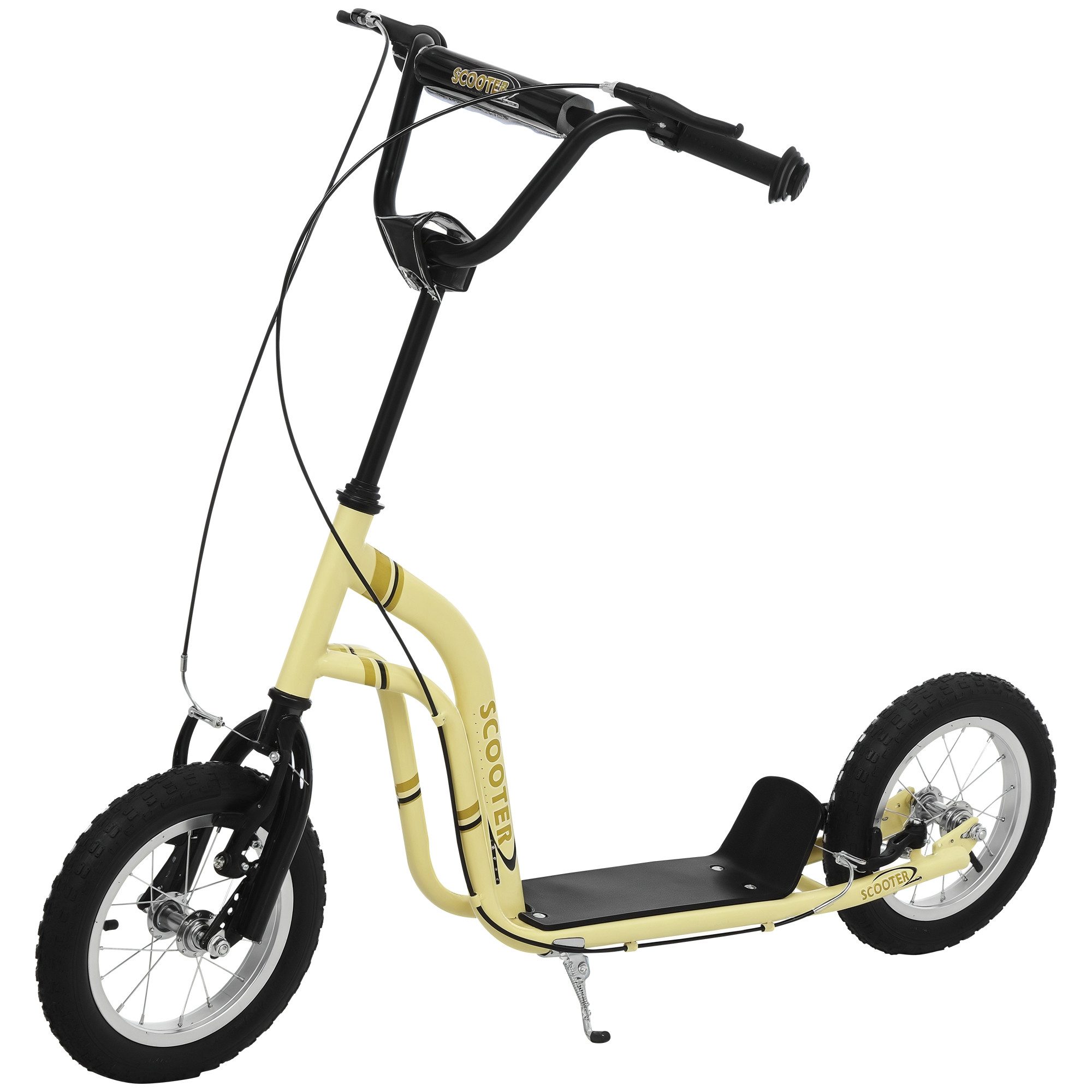 HOMCOM Scooter Kinderroller Tretroller mit verstellbarem Lenker, großen Rädern, 0 km/h, (Kinderscooter, 1 tlg., Tretroller), 120L x 58B x 85-95H cm