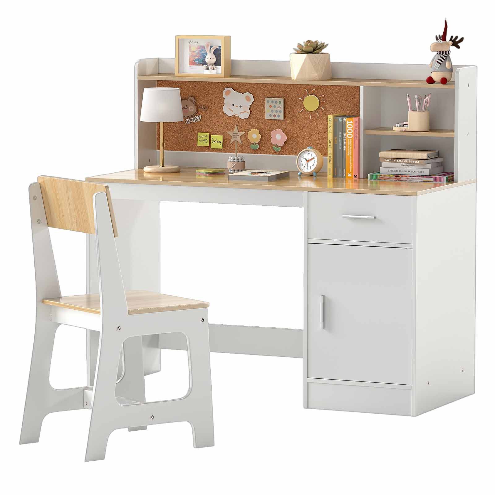 COSTWAY Kinderschreibtisch (2-St), mit Stuhl Set, günstig online kaufen