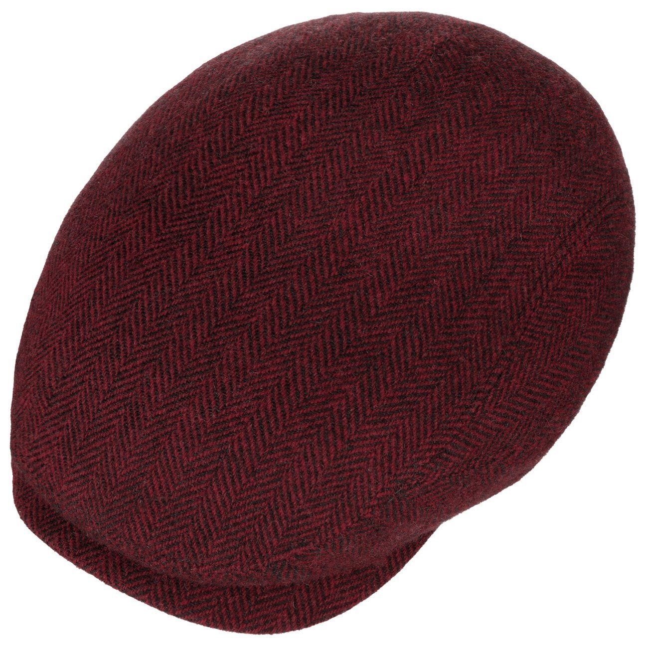 EU Stetson Made the (1-St) Flat Cap dunkelrot in Flatcap mit Schirm,