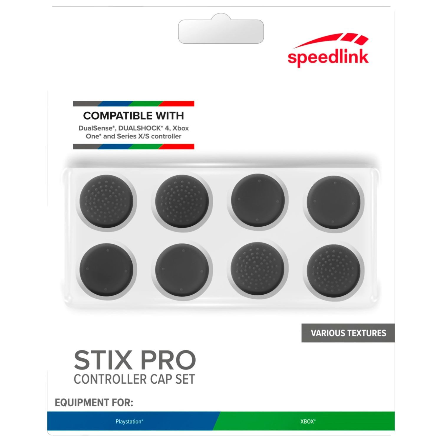 Speedlink STIX Pro Controller Cap Set Kappen Thumb-Grips Controller (Set, 8 St., 8x Trigger Thumb-Grips Gamepad Anti-Rutsch flach + XXL mit Wölbung)