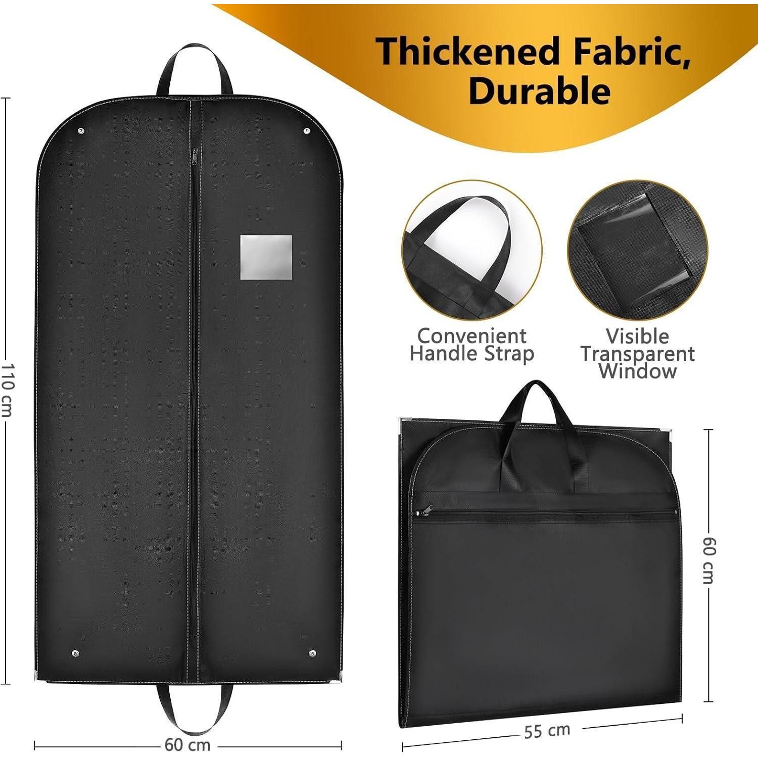 LuxusKollektion Kleidersack Kleidersack 2er-Set Schwarz 110x60cm mit Schuhbeutel
