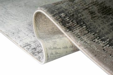 Wollteppich Teppich Wollteppich modern Designerteppich grau creme, Carpetia, rechteckig, Höhe: 12 mm, Maschinengewebt