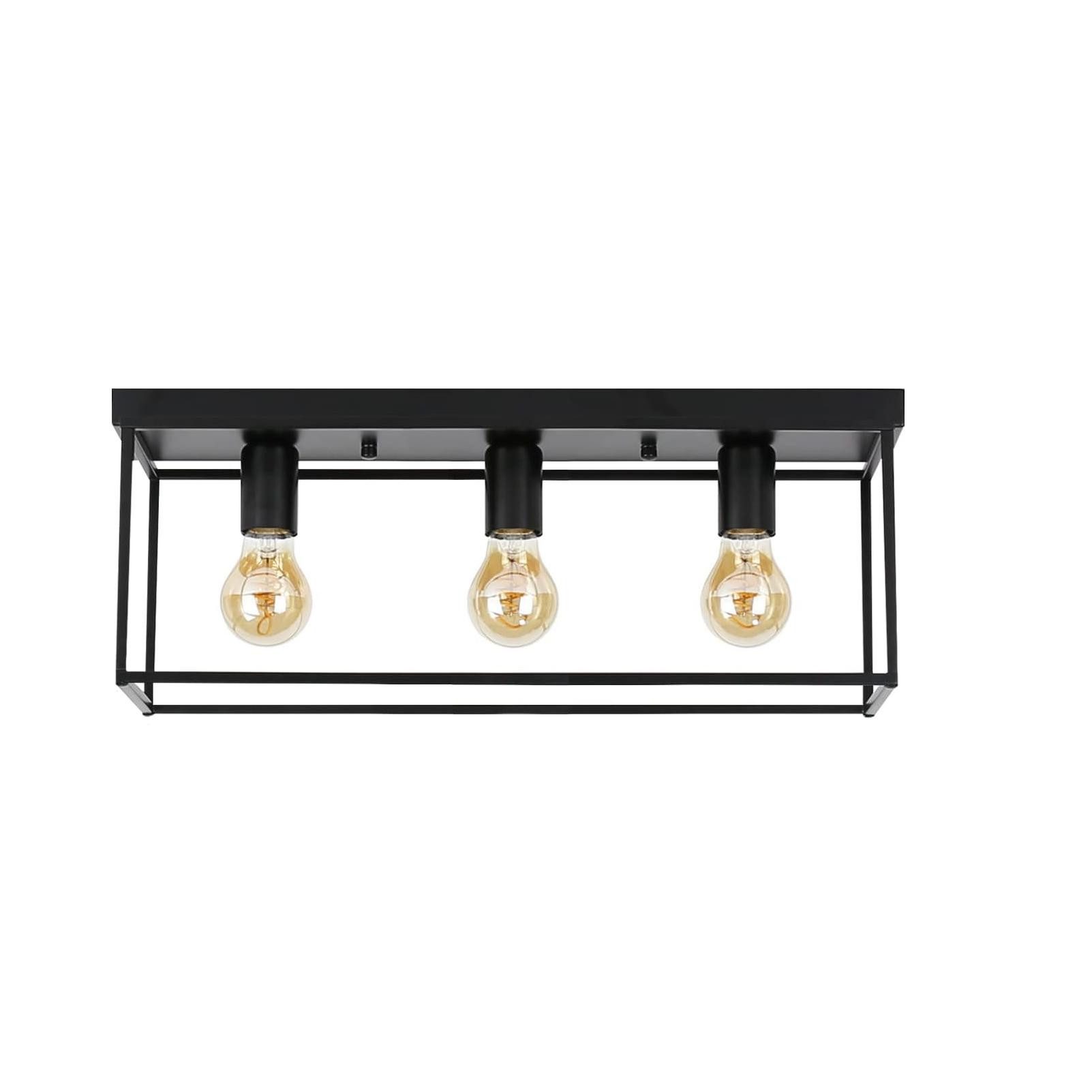 ZMH Deckenleuchte Retro Schwarz industrial 2//3//4 Flammige für Wohnzimmer Esszimmer, ohne Leuchtmittel