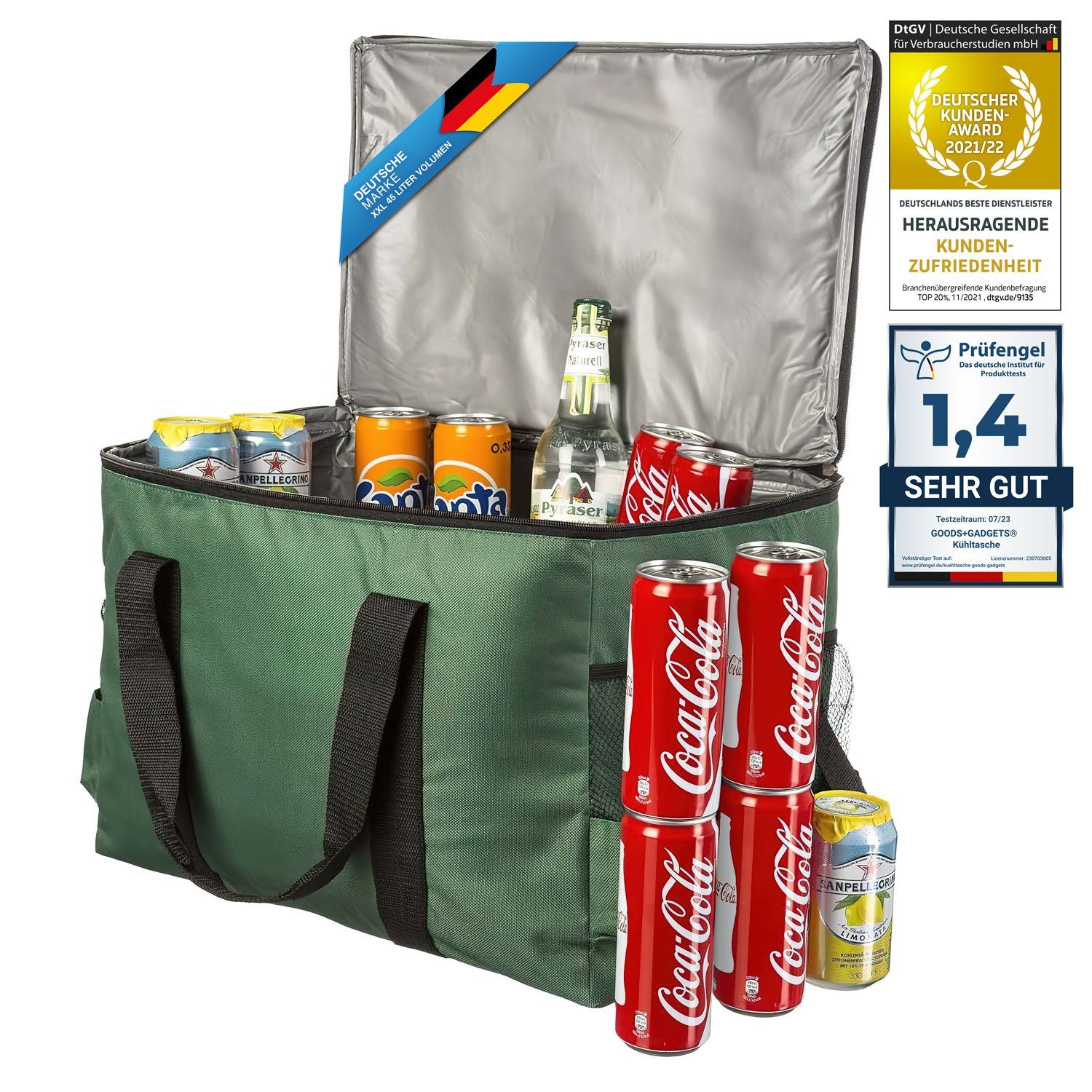 Thermobehälter Isotasche), Liter (XXL, Picknick 45 Kühltasche, Camping-Tasche Goods+Gadgets