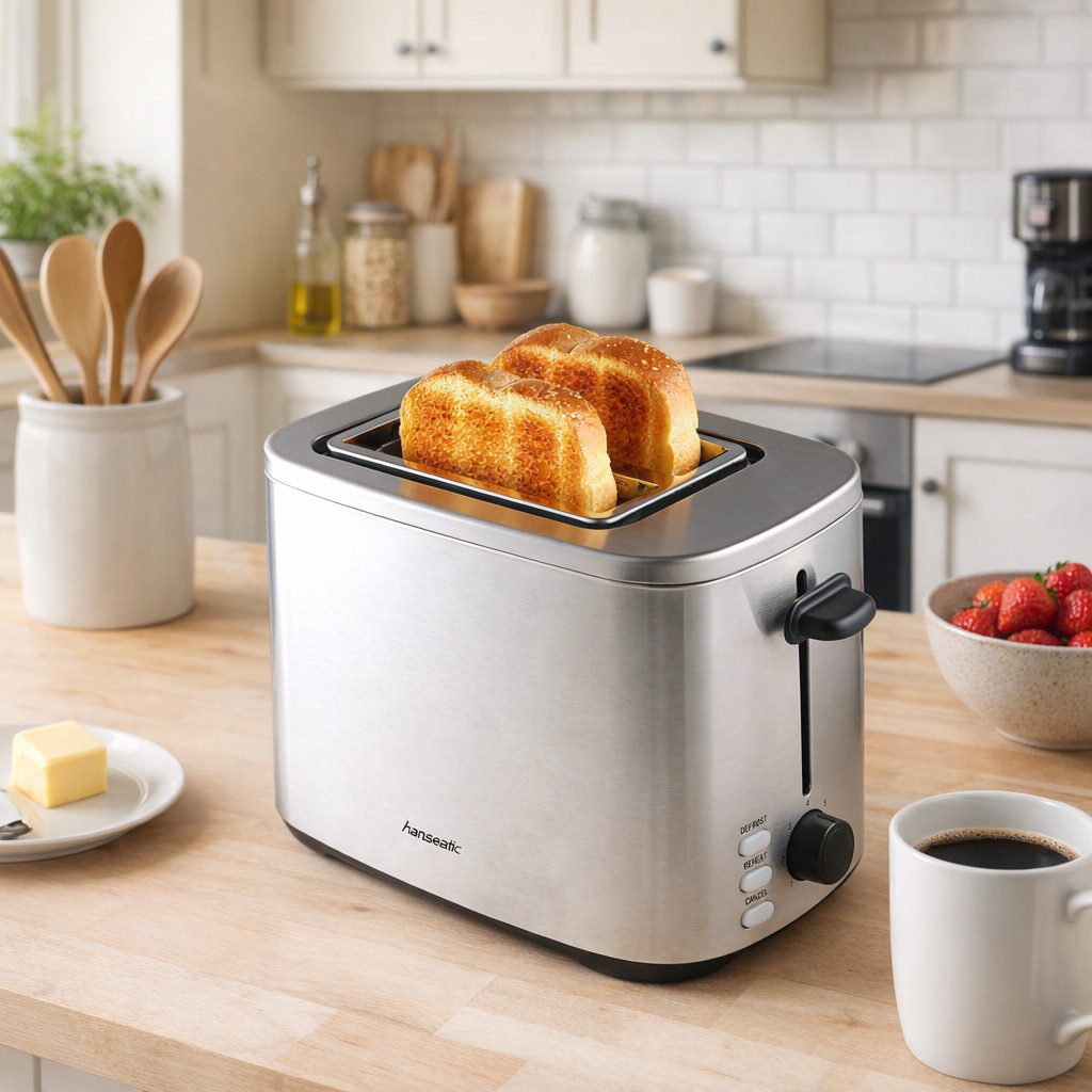 Hanseatic Toaster HT8007SD, 2 kurze Schlitze, 800 W, inkl. 3 Jahre Herstellergarantie