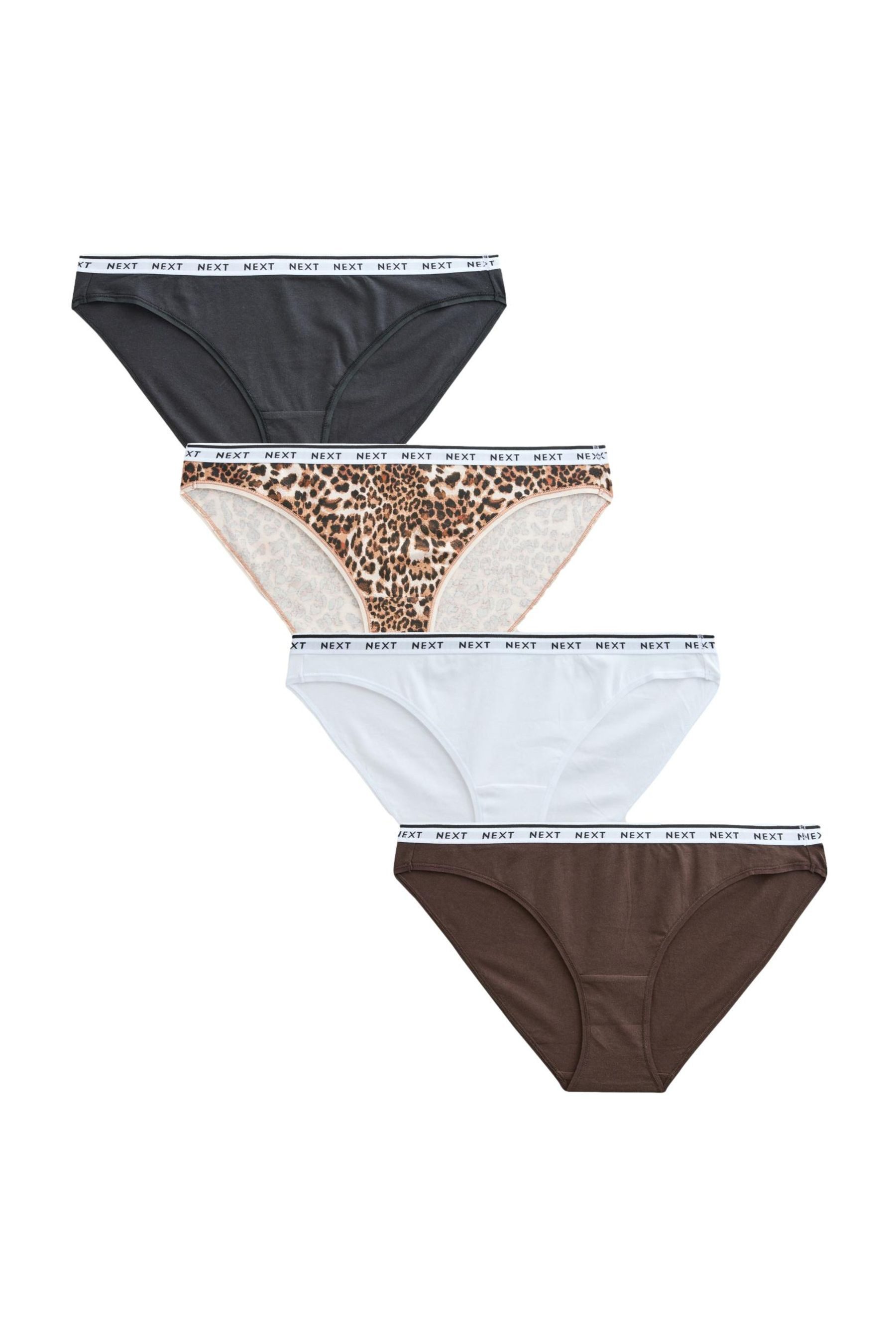 Slip Slips mit hohem Beinschnitt und Logo, 4er-Pack