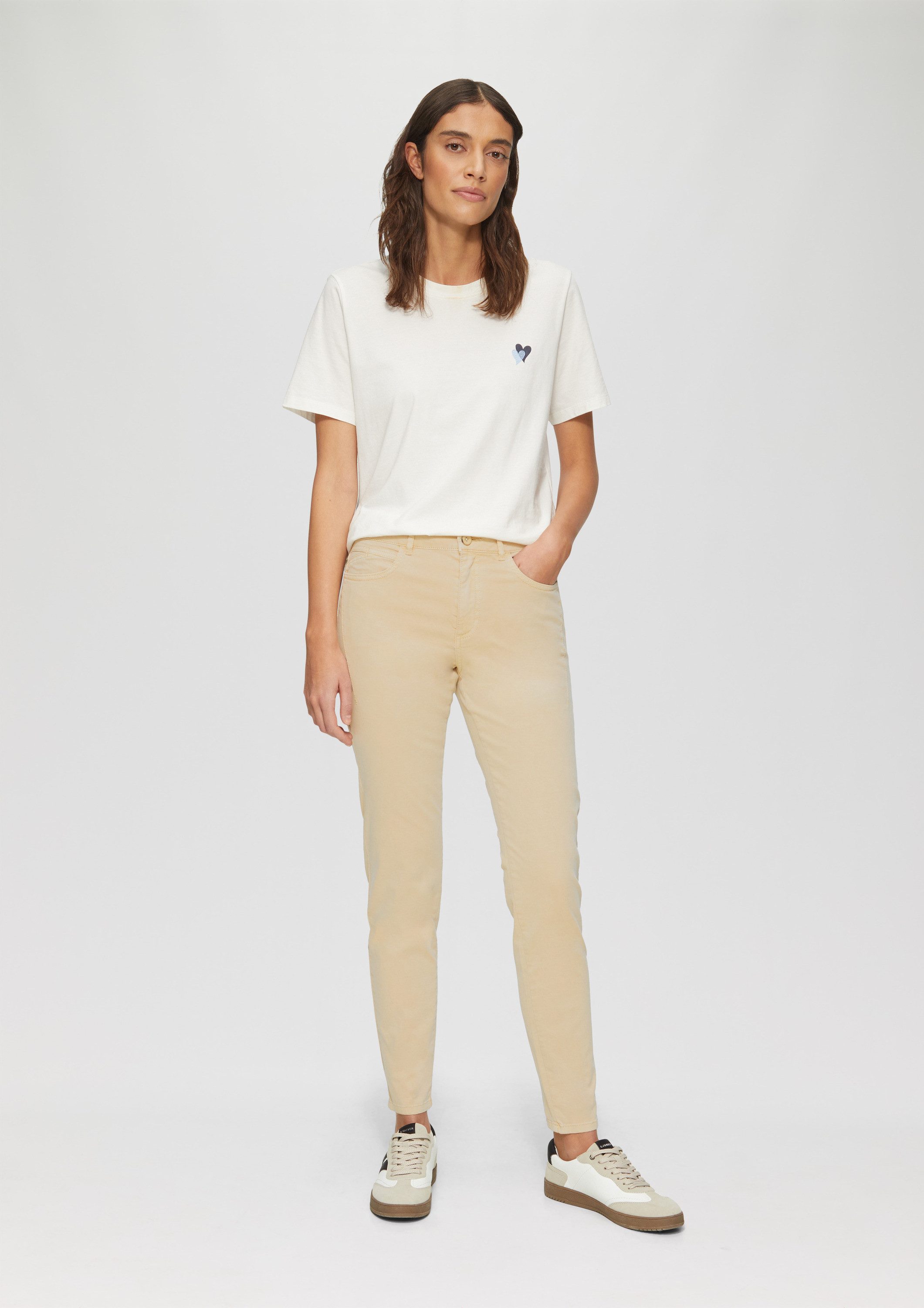 s.Oliver Chinos Hose Gewaschene Hose im Slim Fit aus Baumwollsatin günstig online kaufen