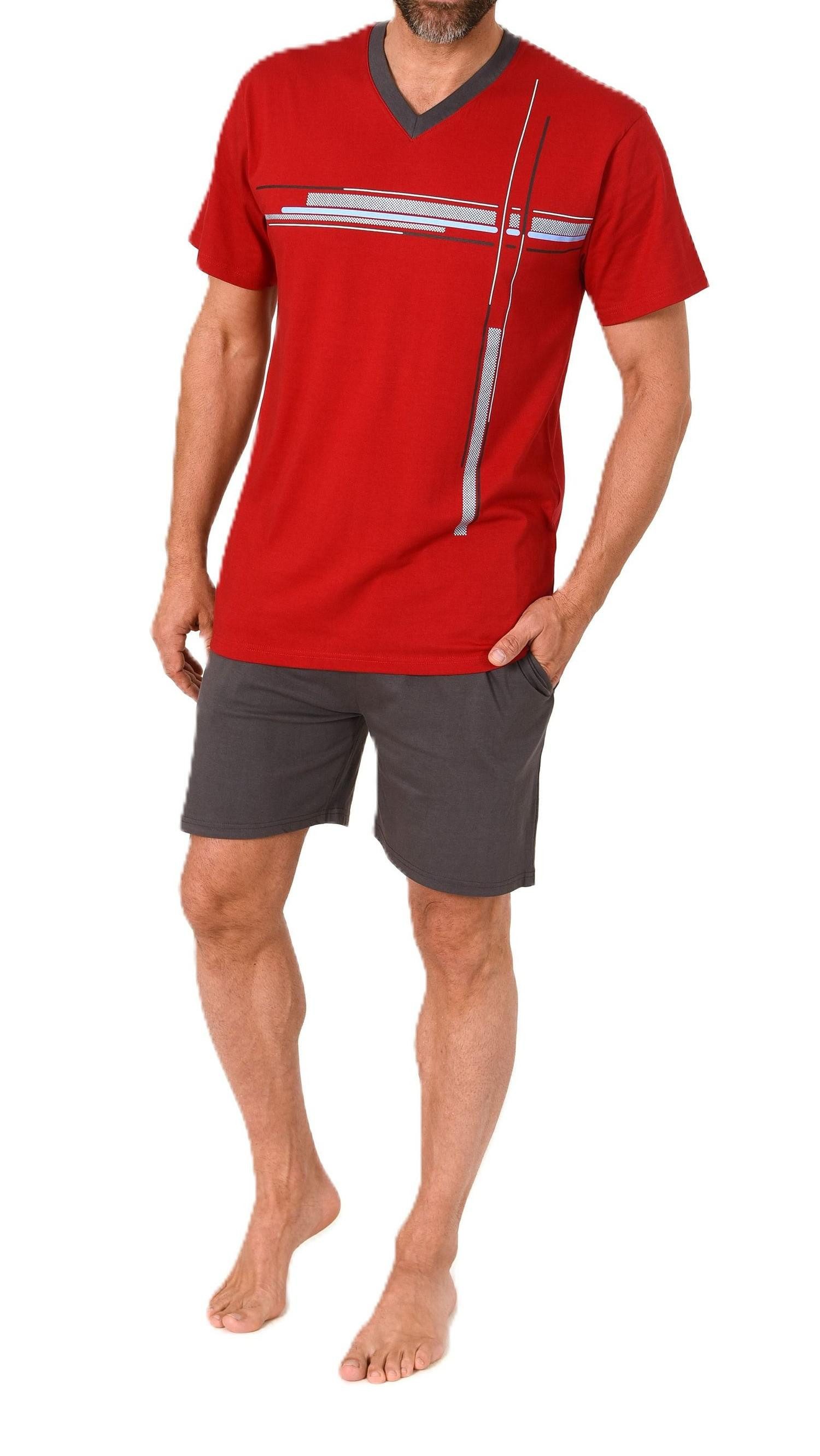 Normann Pyjama Normann Herren Schlafanzug Shorty mit Frontprint - auch in Ü günstig online kaufen