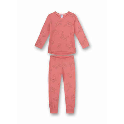 Sanetta Schlafanzug - Mädchen Pyjama lang- Kinder Schlafanzug Set- Rosa Fancy Cat