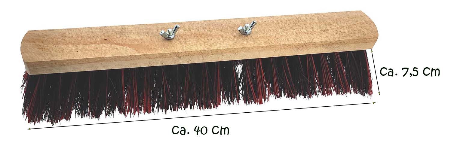 varivendo Straßenbesen Profi Saalbesen mit Stielhalter 40cm Kehrbesen Indoor 1 Stück, Besenstiele mit Ø 28 mm, (Set, 2-tlg., Profi Saalbesen 40 cm + Stielhalter), Holzbesen Haushaltsbesen Zimmerbesen Kehrbesen Hallenbesen
