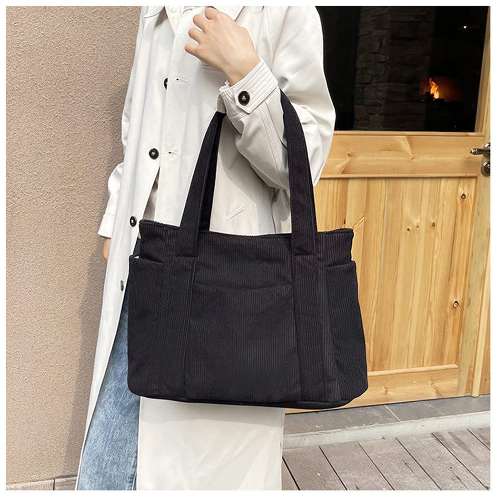 Zaewry Schultertasche Cord Tasche Damen,Tote Bag,Handtasche,Shopper Tasche Laptoptasche, für Bummeln Arbeit Schule Gym Halloween Weihnachtsgeschenk – Bild 4 von 5