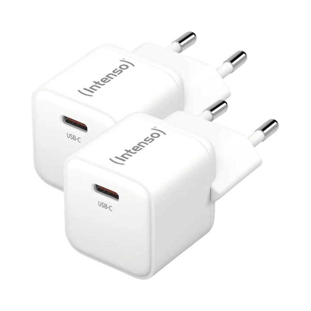 Intenso Intenso W30C GaN USB-C Ladegerät 30W 2er Pack. USB-Ladegerät (2er Pack, 2er Pack, Effizient & zuverlässig dank GaN-Technologie)