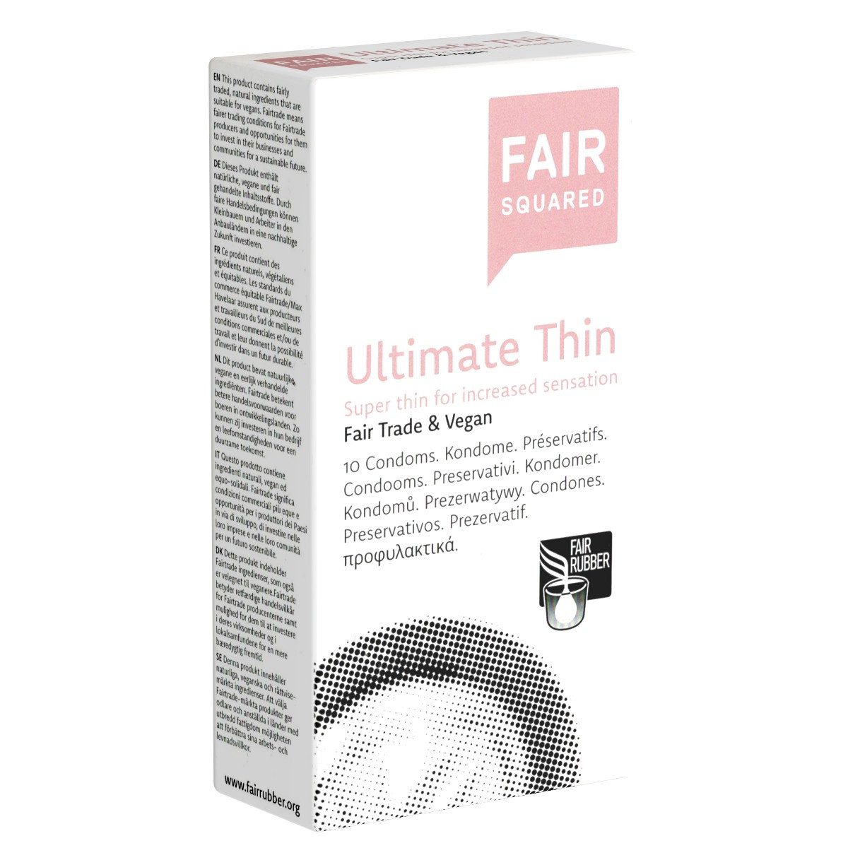 Fair Squared Kondome Ultimate Thin Packung mit, 10 St., vegane und besonders dünne Fair-Trade-Kondome