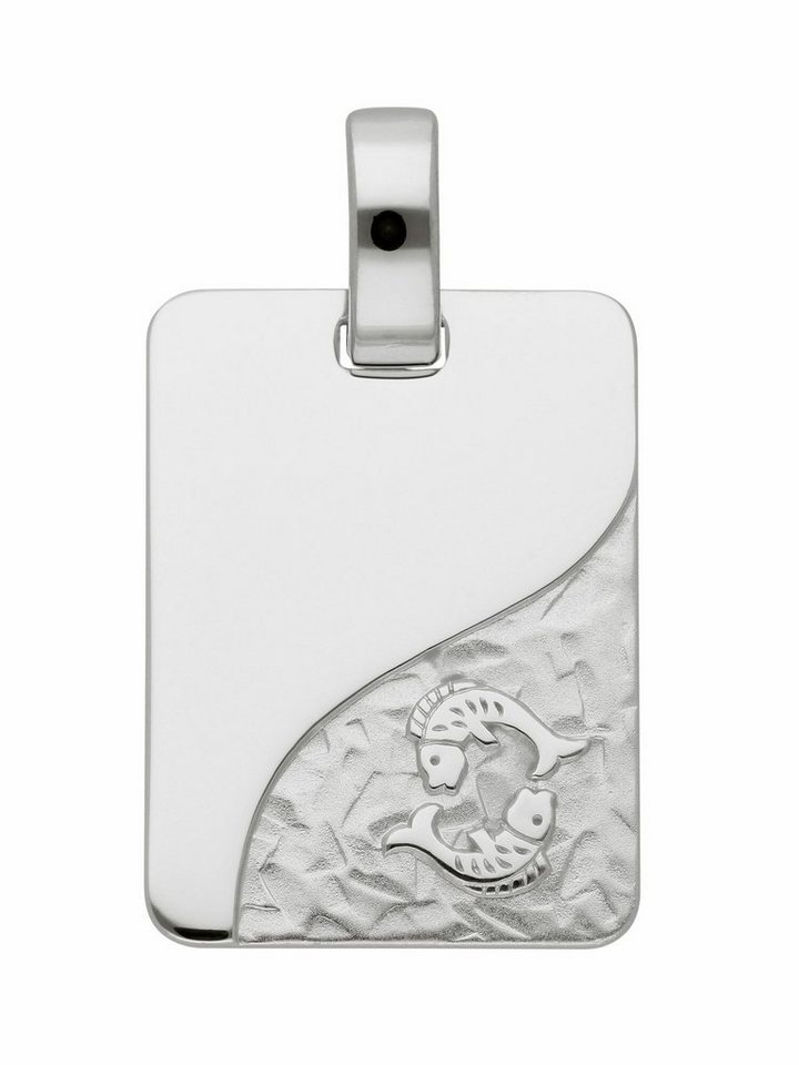 Adelia´s Kettenanhänger 925 Silber Sternzeichen Anhänger Fisch,  Silberschmuck für Damen & Herren, Maße - Breite 13,6 mm - Höhe 18,2 mm