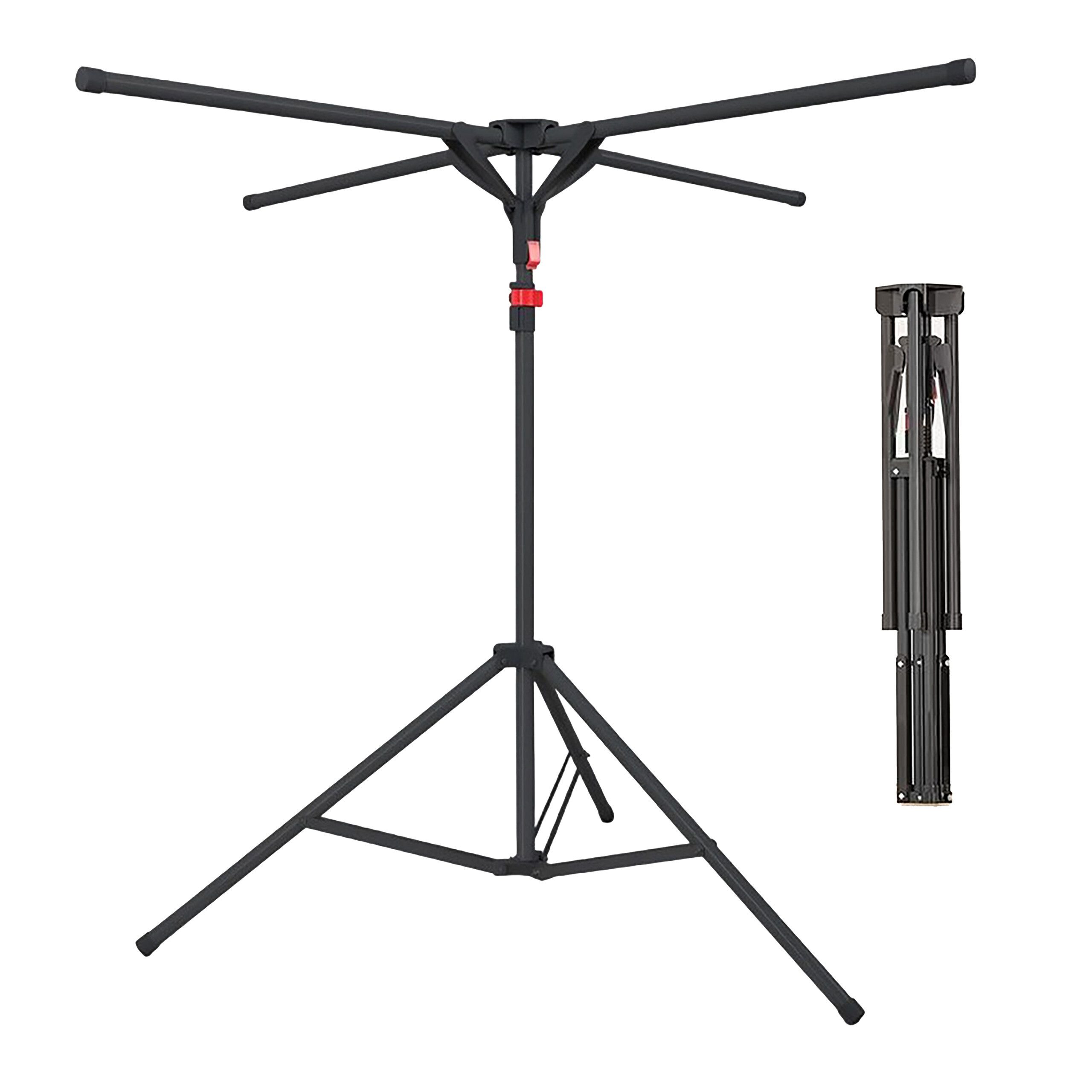 relaxdays Wäschespinne Wäscheständer klappbar, schwarz