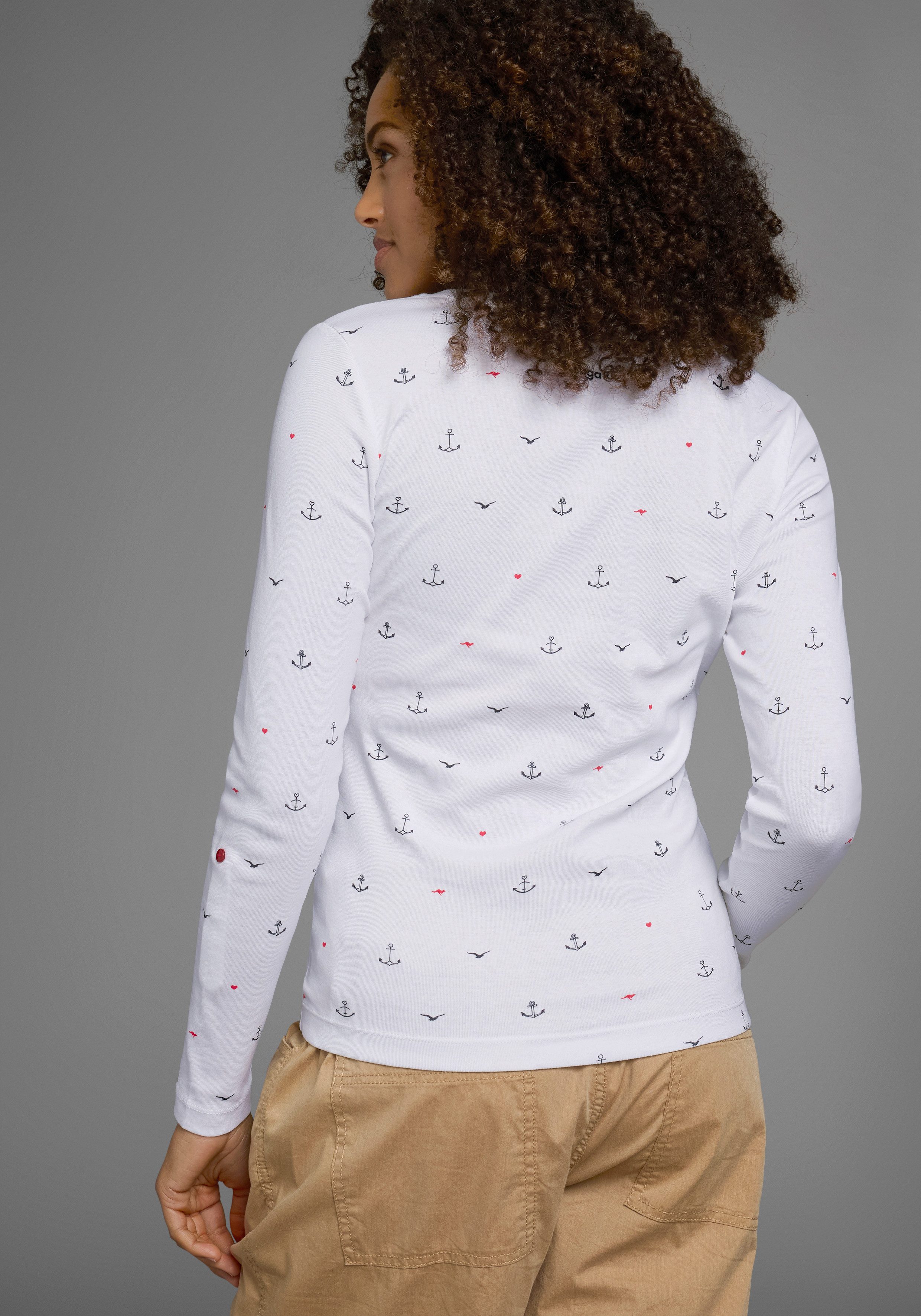 KangaROOS Langarmshirt krempelbare Ärmel, sehr figurbetont, aus elastischer günstig online kaufen