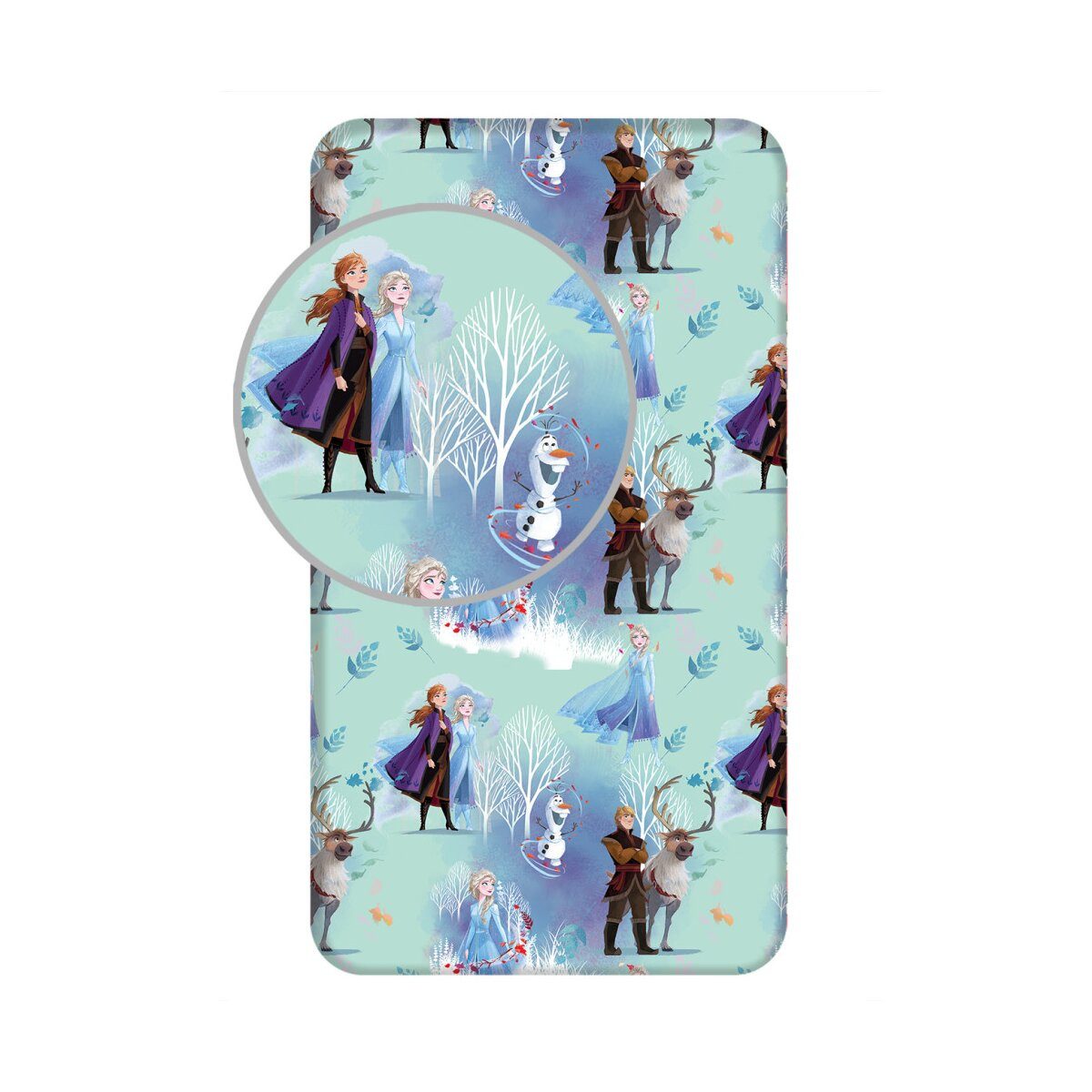 Disney Spannbettlaken Disney Eiskönigin White Trees Spannbetttuch 90x200, 100% Baumwolle, (1 Stück)