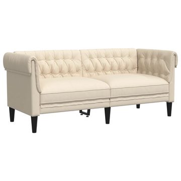 vidaXL Sofa Chesterfield-Sofa 2-Sitzer Creme Stoff