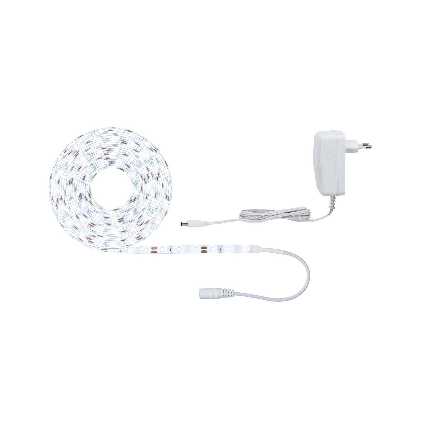 LED-Streifen SimpLED Stripe Set 5m 17W 230/12V DC Weiß Metall Kunststoff.