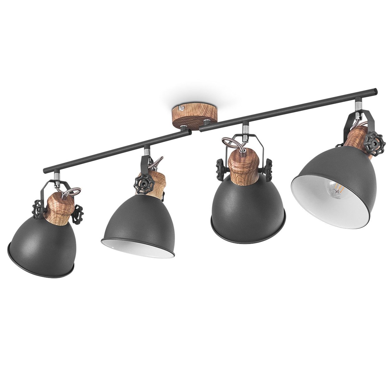 hofstein Deckenleuchte »Verago« industrielle Deckenlampe aus Metall in grau günstig online kaufen