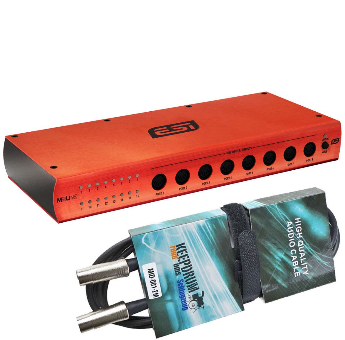 ESI M8U eX USB 3.0 MIDI-Interface mit MIDI Kabel Digitales Aufnahmegerät
