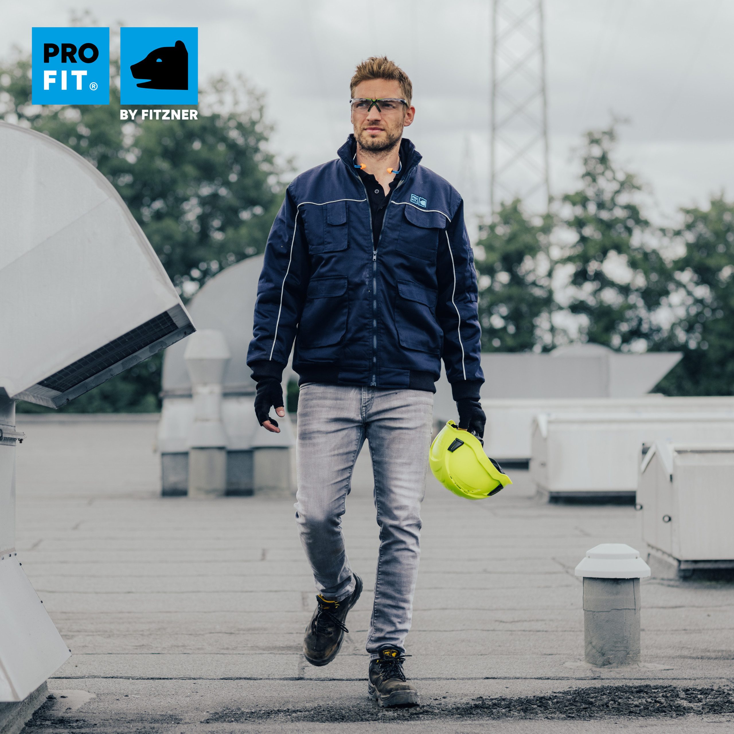 PRO FIT Arbeitsjacke Profi, Extra warme Jacke, Multifunktionale Arbeiterjacke, Unisex (1, Stück) mit Reflexstreifen, Multitaschen & Hoher Kragen, Sehr robust und warm