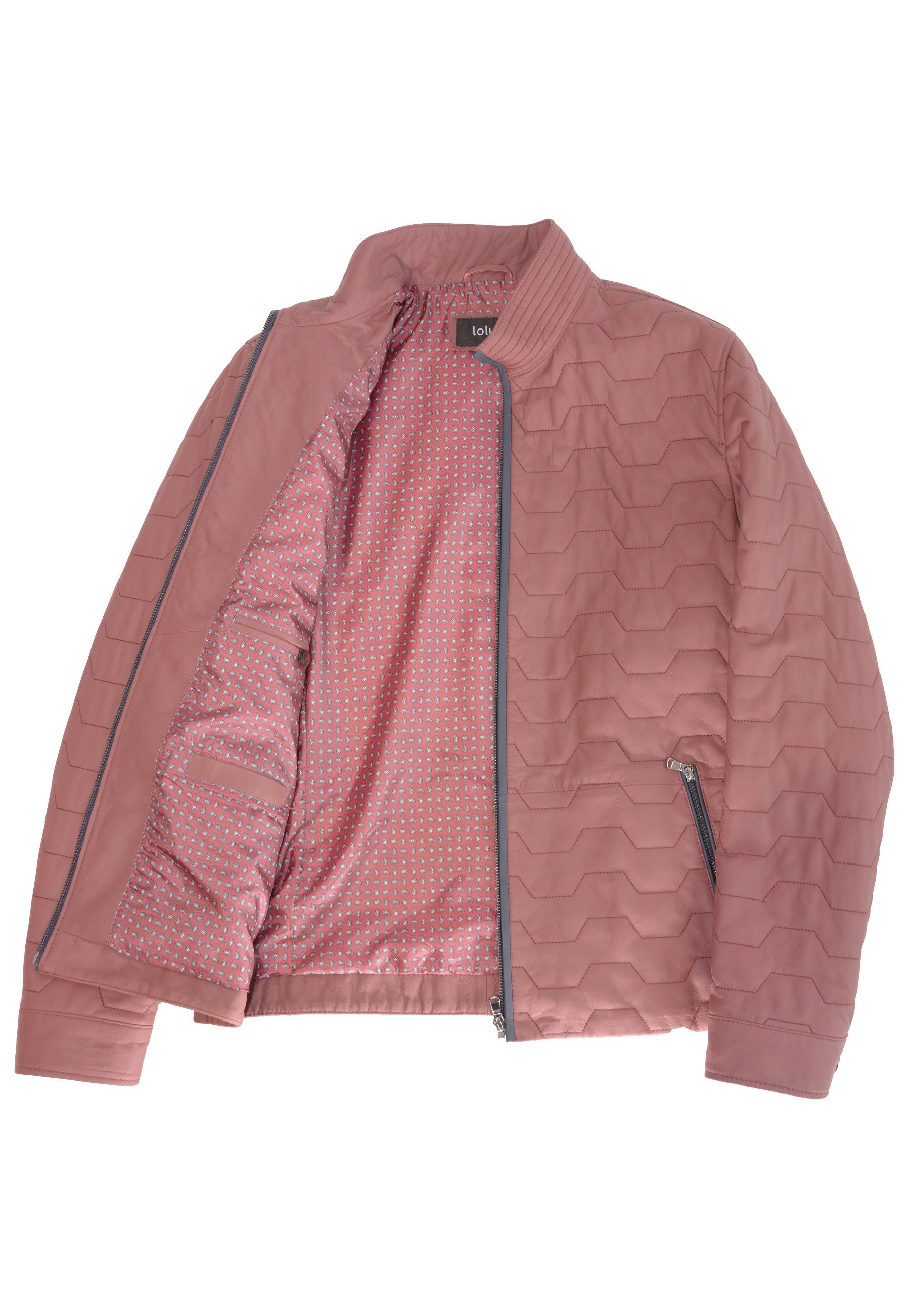 Lolus Lederjacke Chris in weinrot Sportlich elegante Herren Stepp Lederjack günstig online kaufen