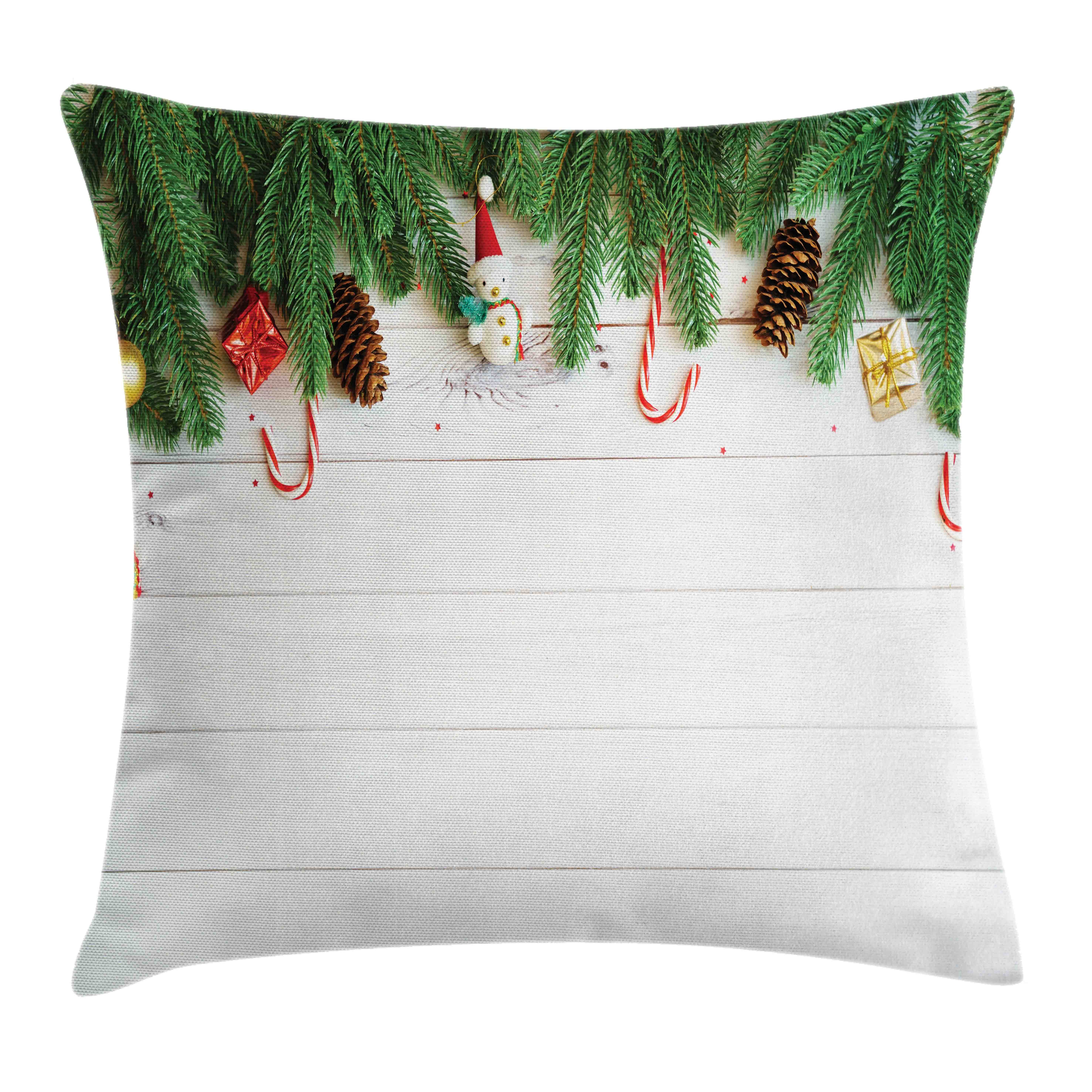 Kissenbezüge Reißverschluss Kissenhülle mit Farbfesten Farben Beidseitiger Druck, Abakuhaus (1 Stück), Weihnachten Baum-Zweig Ornament