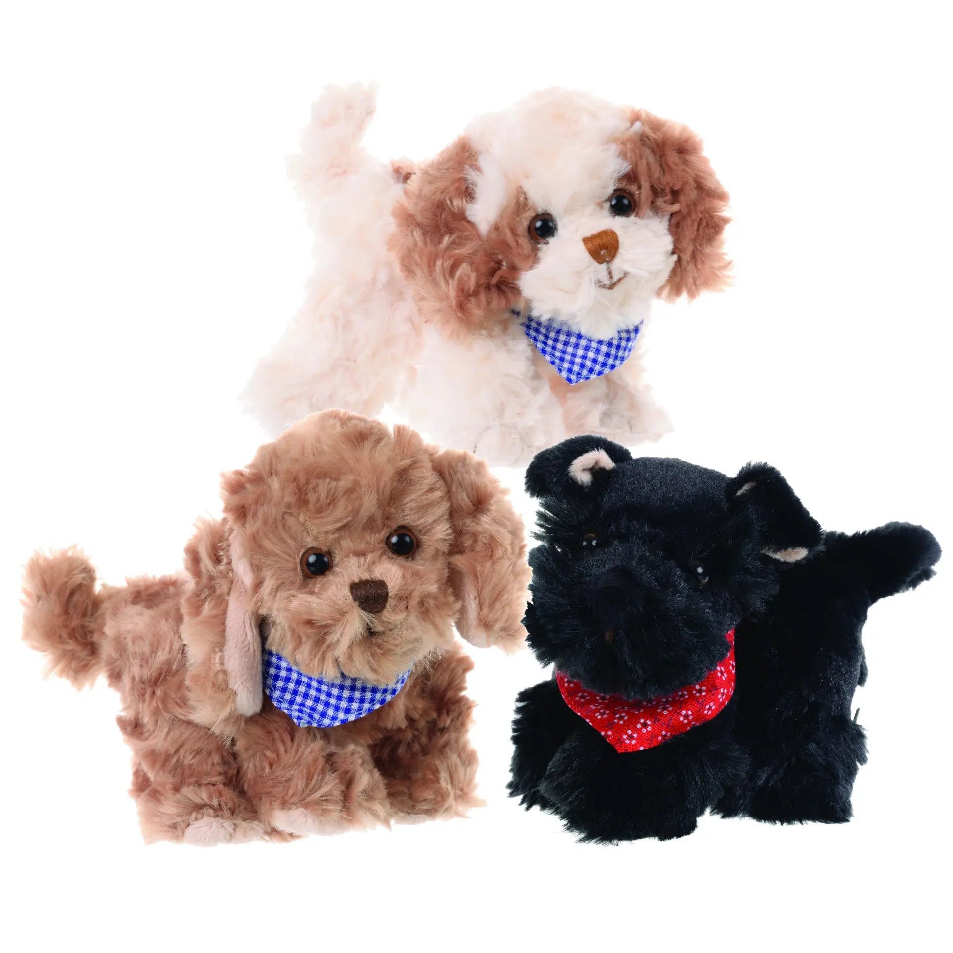 Bukowski Kuscheltier Hund braun 15 cm mit Halstuch Stofftier Plüschhund