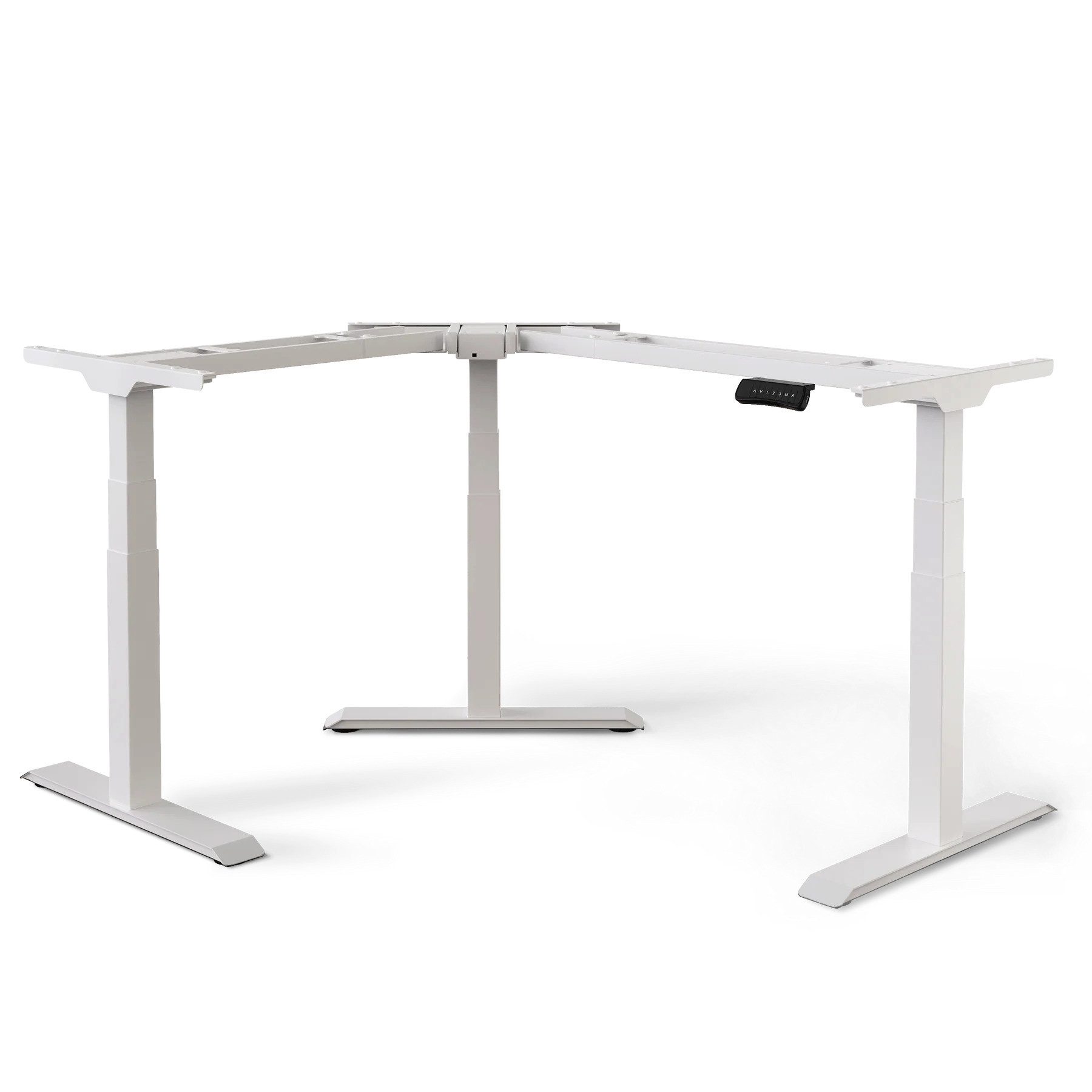 DESKSPACE Tischgestell Corner Elektrisch Höhenverstellbarer Eckschreibtisch Gestell (Gestell inklusive Bedieneinheit und Montagematerial), ergonomisches Steh-Sitz-System, programmierbare Höhen
