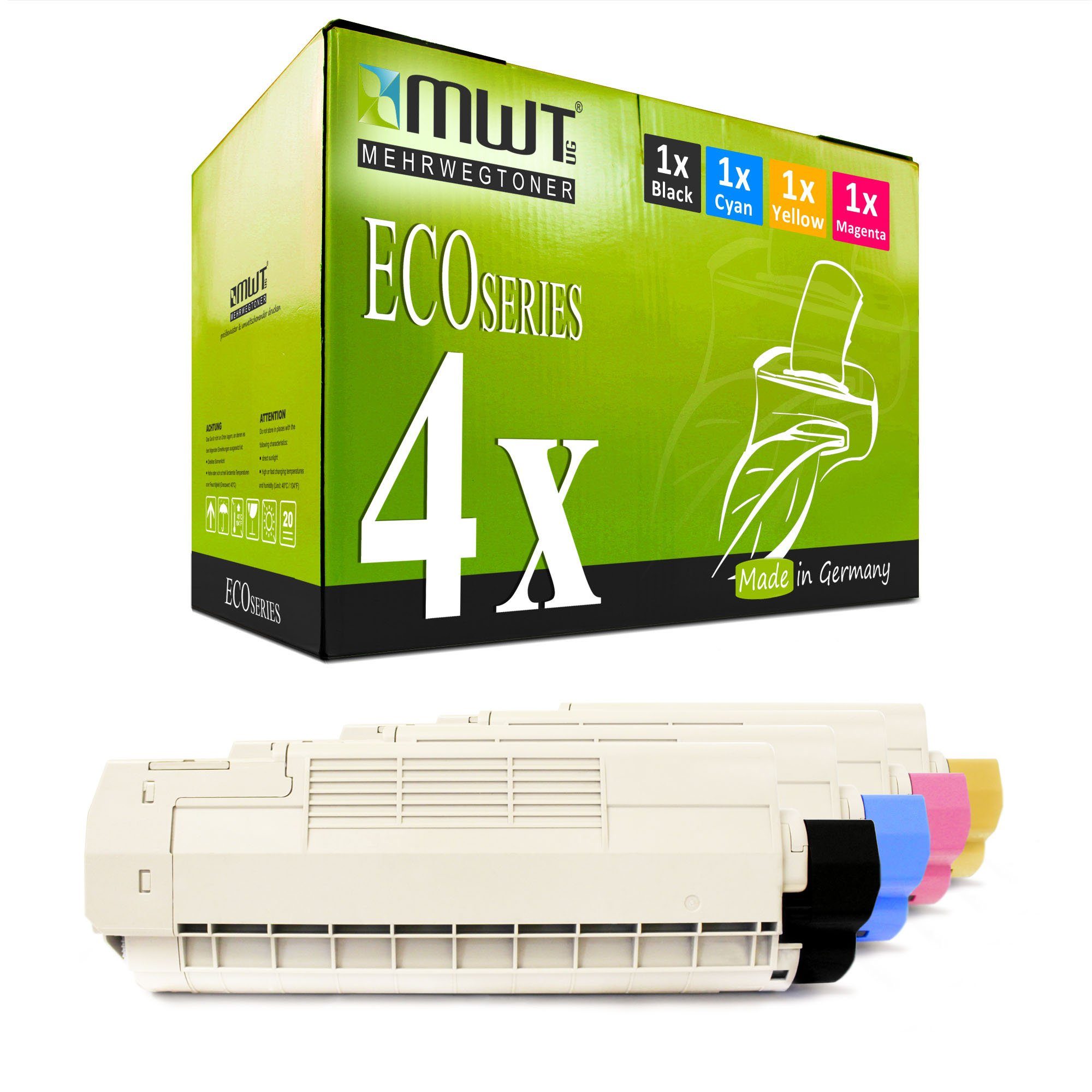 C 542 Tonerkartusche 573 532 im 4er Toner Set OKI MC 563 Mehrwegtoner für