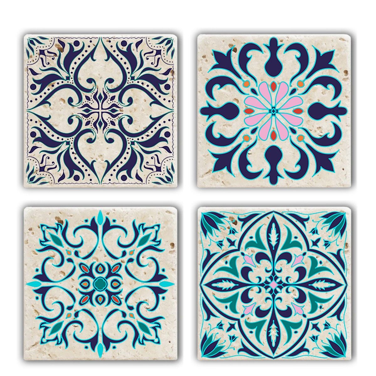 Hermia Concept Gläser-Set 100% NATURAL STONE, 10 x 10 x 1 cm (4 Pieces) R1162