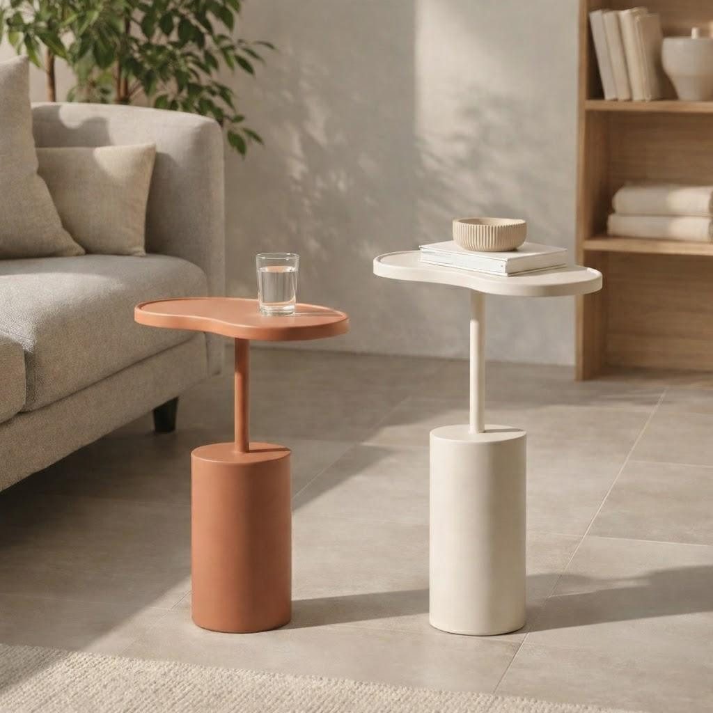 JVmoebel Beistelltisch Beistelltisch modern rosa weiß 2er Set praktisch Schlafzimmer, Made in Europa
