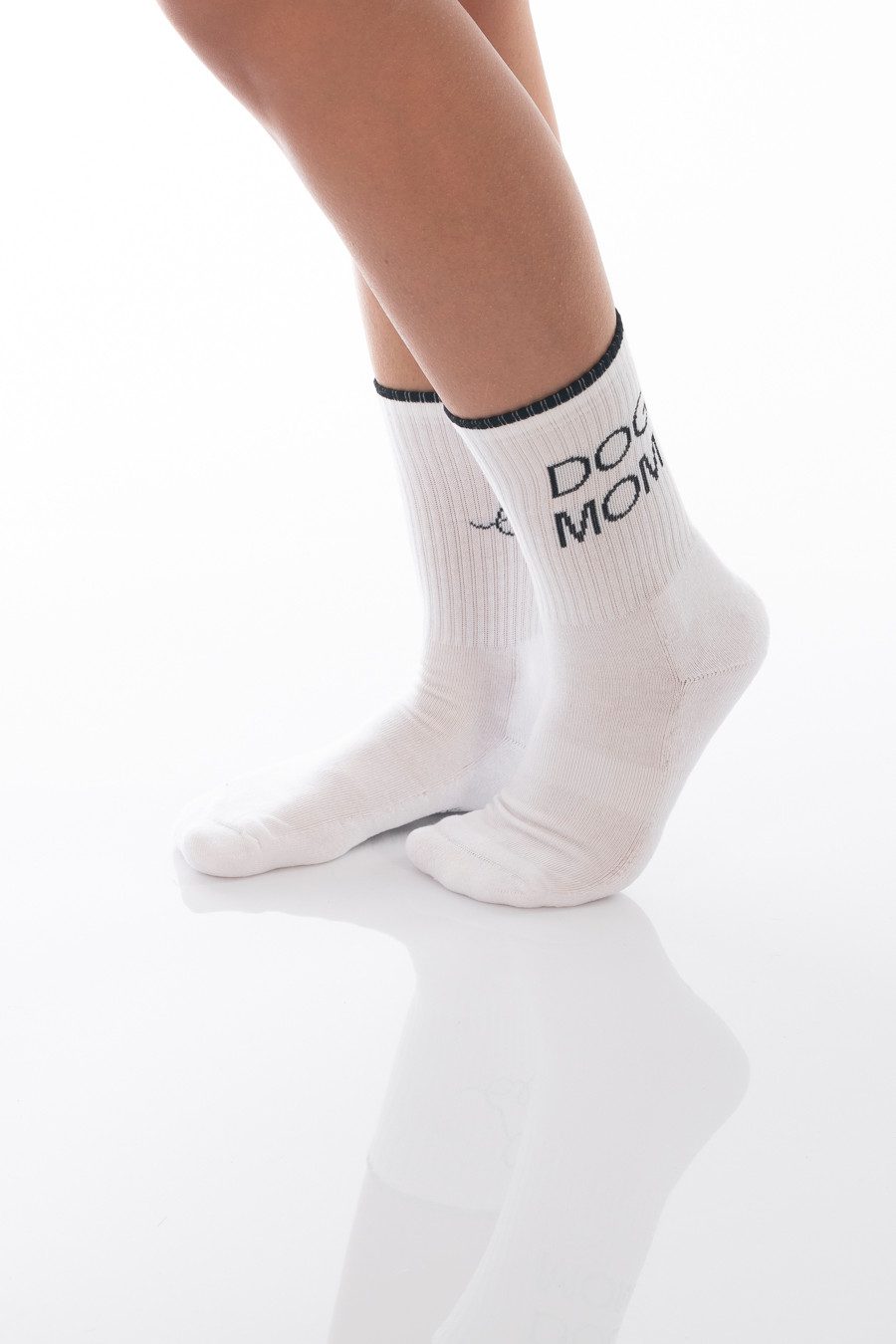 DAILYSOCKS Tennissocken DOG MOM 2.0 - die Socke für echte Hundefans weiß 35/38 (1-Paar)