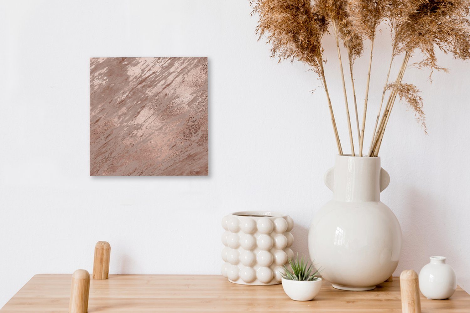 OneMillionCanvasses® Leinwandbild Marmor - (1 Leinwand Schlafzimmer Bilder Muster - Rosa, St), für Wohnzimmer
