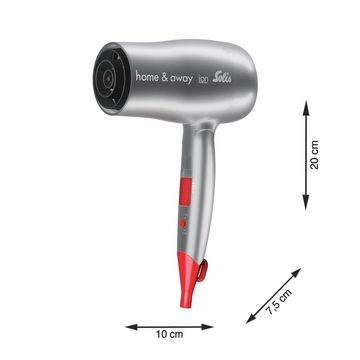 SOLIS OF SWITZERLAND Haartrockner Home & Away Reiseföhn, Typ 3791, 1800 W, Kaltstufe Ionen-Technologie Reisefunktion 110/230V