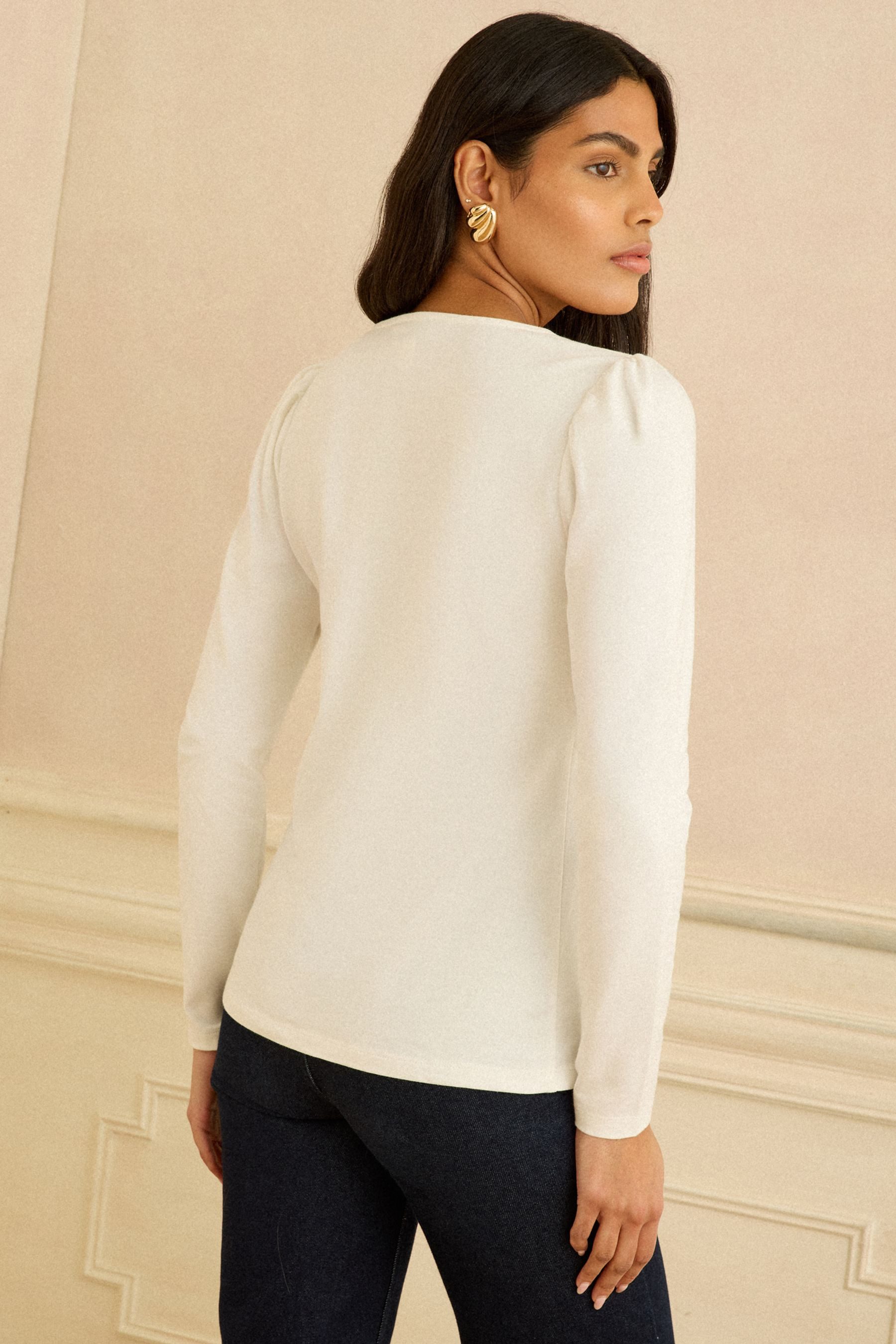 Love & Roses Langarmbluse Love & Roses Oberteil mit Sweetheart-Ausschnitt ( günstig online kaufen