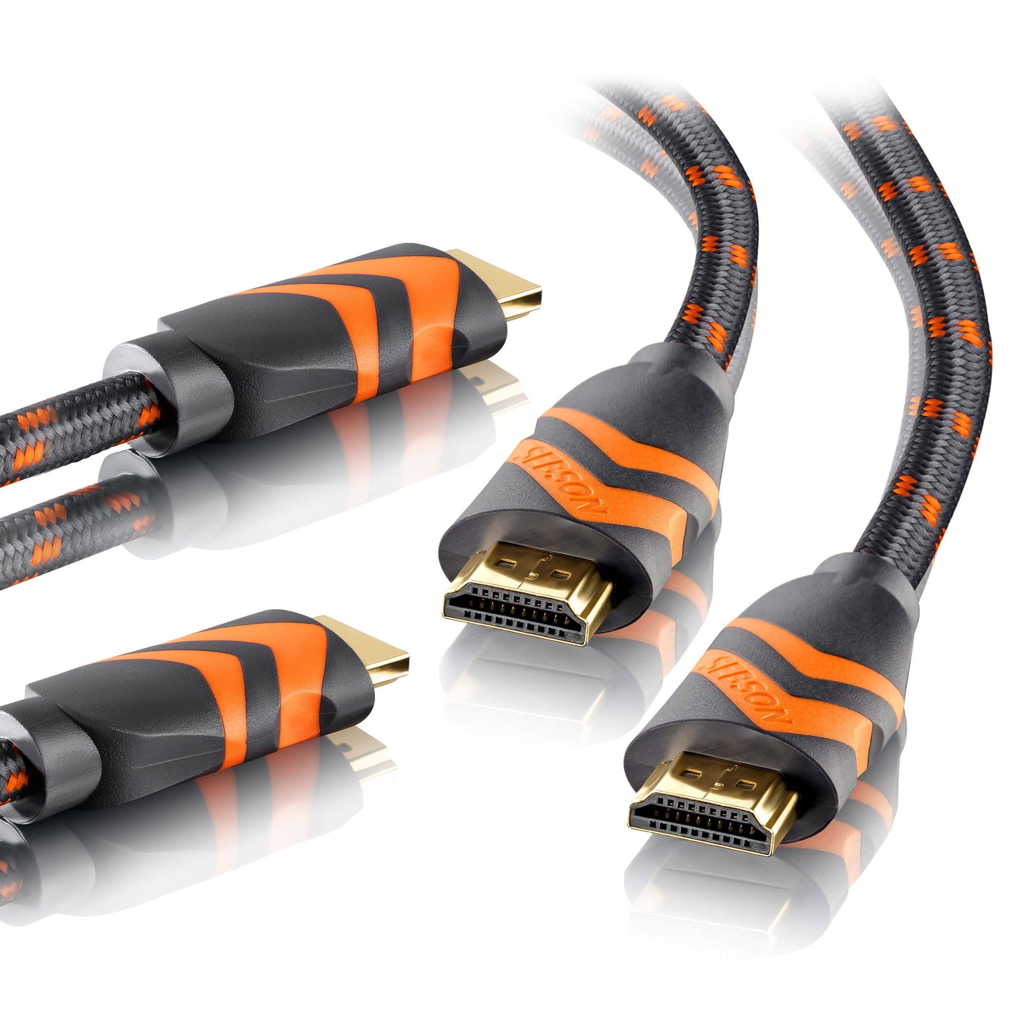 2x HDMI Kabel 3m 2.0b Highspeed mit Ethernet - 18Gbit/s - 4K Ultra HD HDMI-Kabel