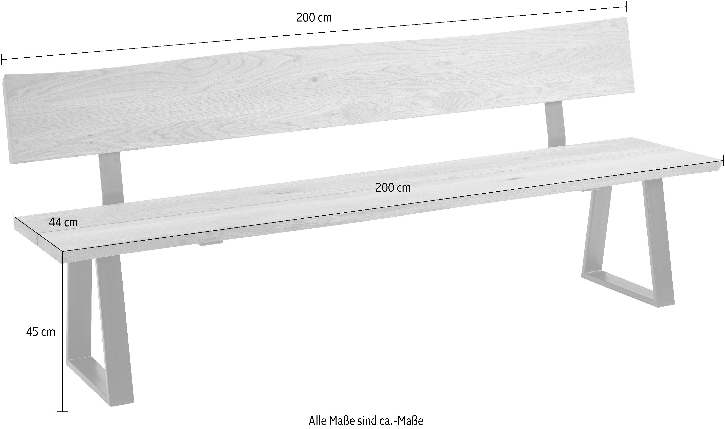 massivline&more Sitzbank Oviedo 4, Bankteil, Esszimmerbank, Küchenbank (1-S günstig online kaufen