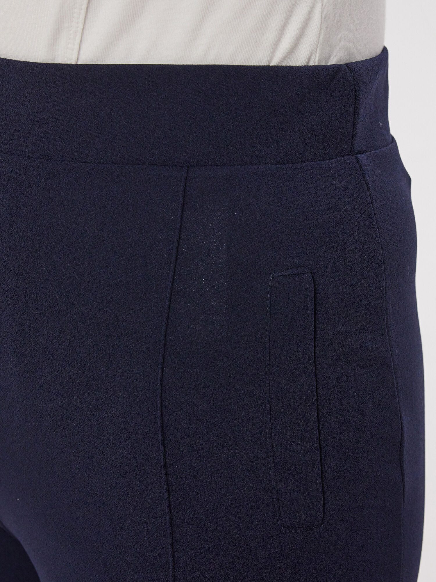 MONACO blue Schlupfhose Stoffhose Körpernah mit Biese