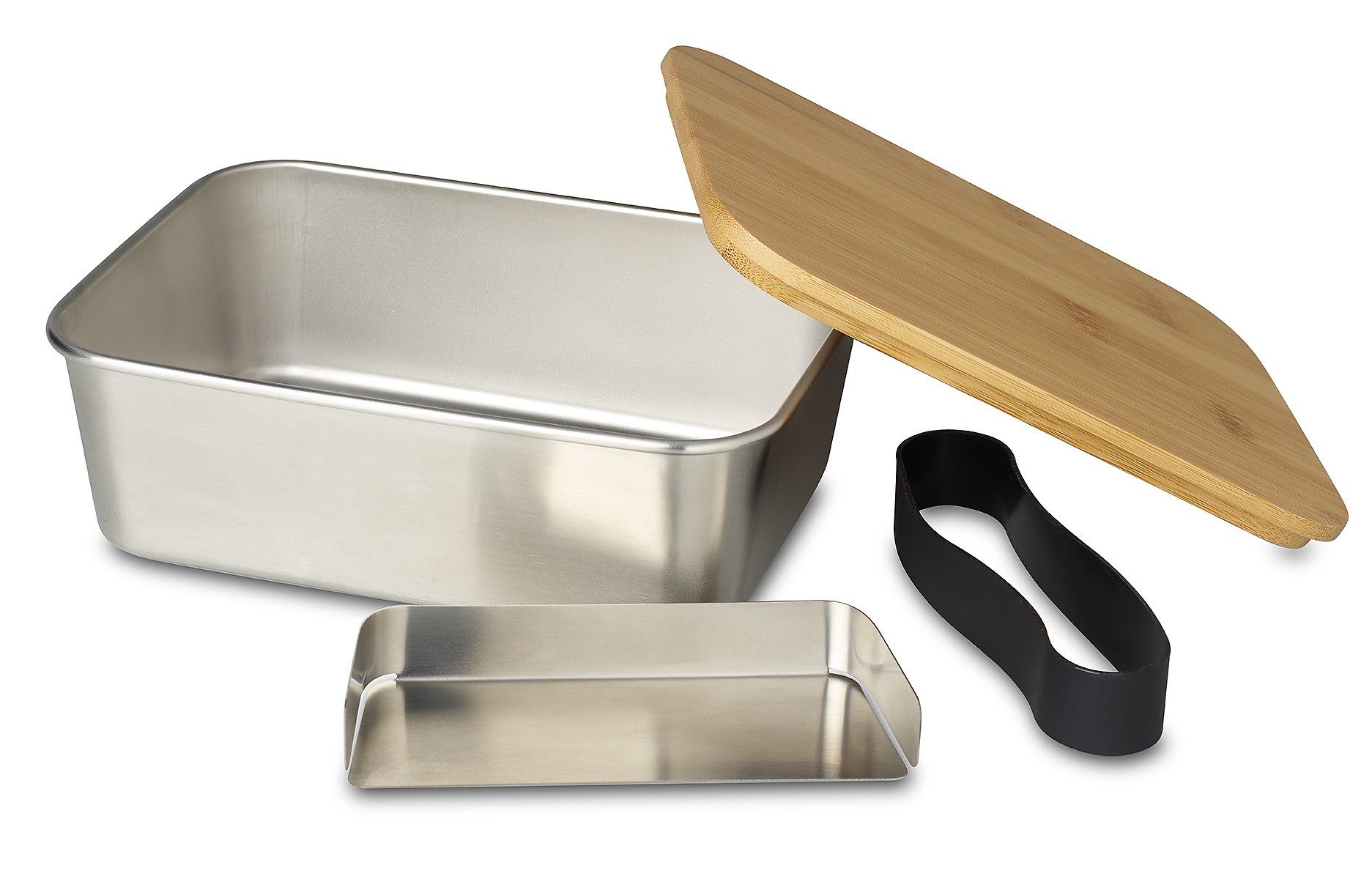 ECHTWERK Lunchbox „Brotdose“ mit Bambusdeckel, 1500 ml, Bambus, Edelstahl 18/10, (1-tlg., Dose mit Deckel), aus hochwertigem Edelstahl 304