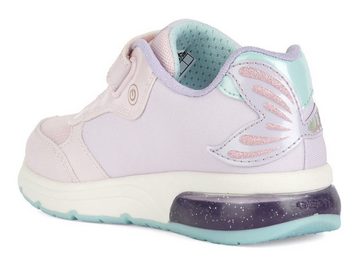 Geox Blinkschuh J SPACECLUB GIRL Sneaker mit Disney Arielle-Motiv, Freizeitschuh, Halbschuh, Schnürschuh