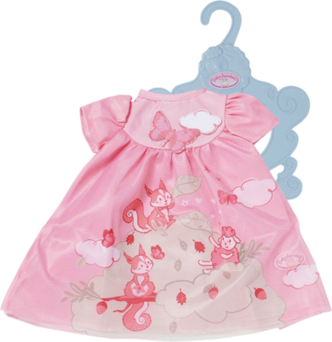 Baby Annabell Puppenkleidung Kleid rosa Eichhörnchen, 43 cm