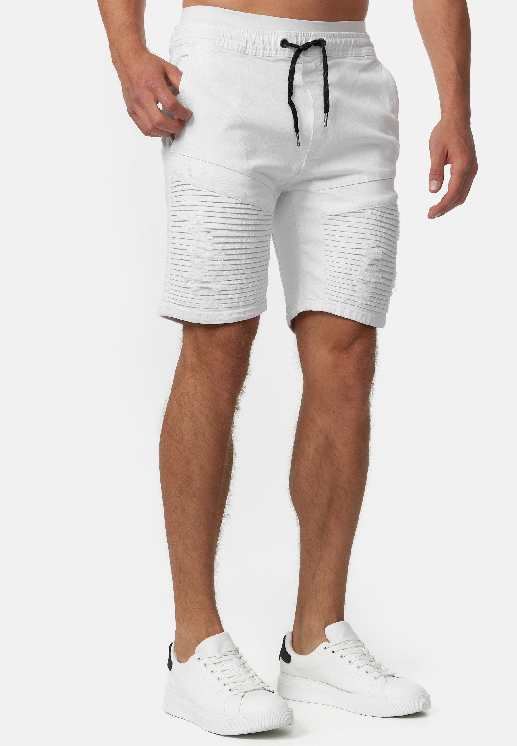 Indicode Jeansshorts Herren Ernest Jeans Shorts Herrenshorts aus elastischer Baumwoll-Qualität