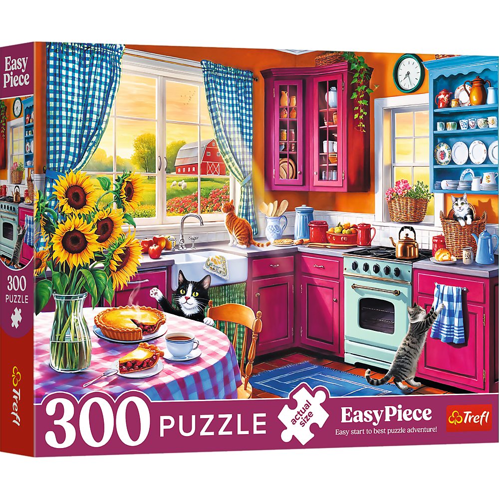 Trefl Puzzle Legespiel Familienpuzzle Motivpuzzle, 300 Puzzleteile, große Teile, einfacher Einstieg, Katzenmotiv