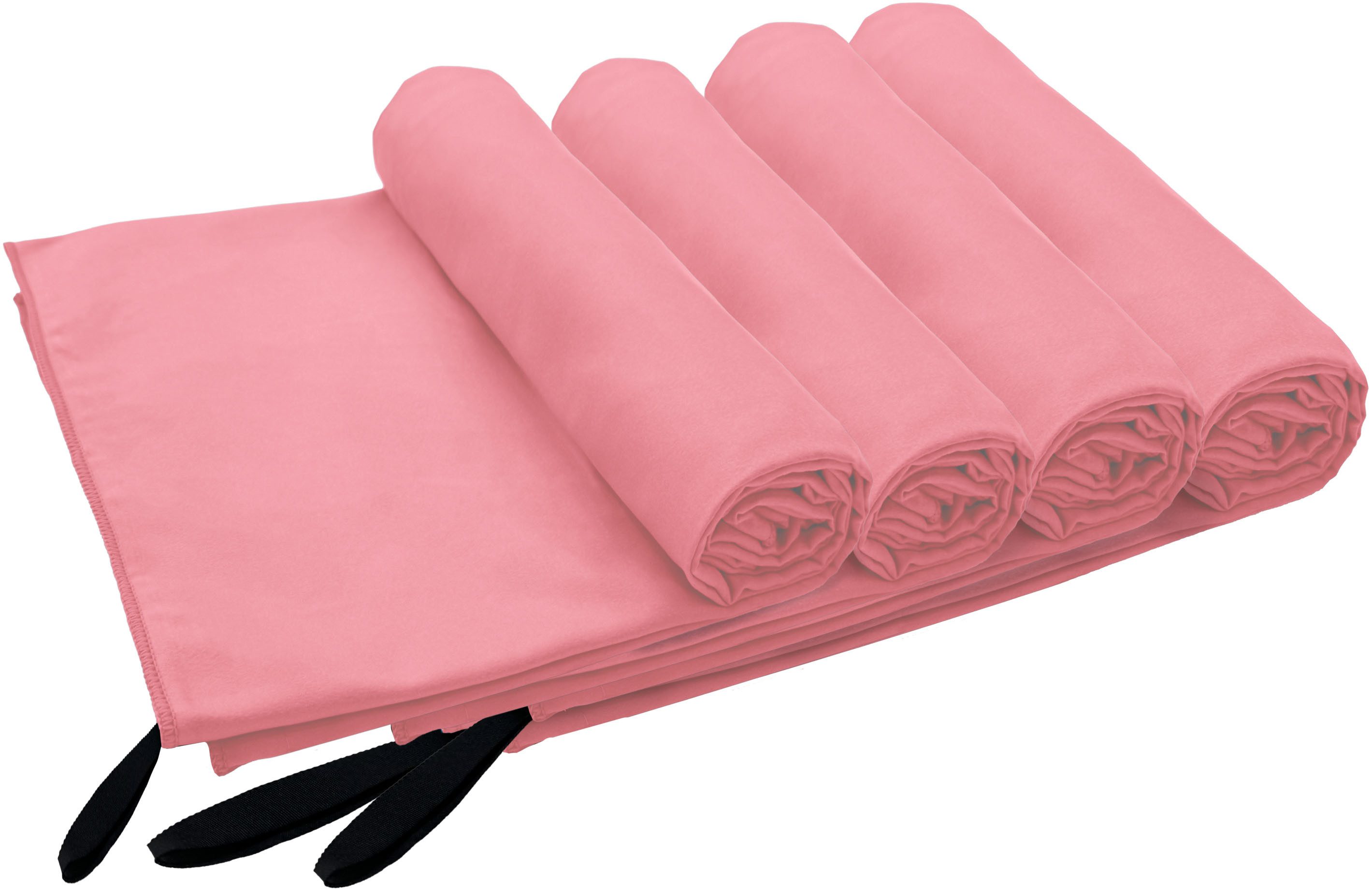 my home Handtücher Xavi, 4 Teile, ideal als Sporthandtuch, Reisehandtuch, Strandtuch, Microfaser (Set, 4-St), diverse Größen, sehr leicht, kompakt, schnelltrocknend, Mikrofaser