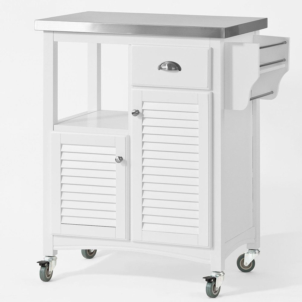 SoBuy Küchenwagen FKW37, Servierwagen mit Edelstahlplatte