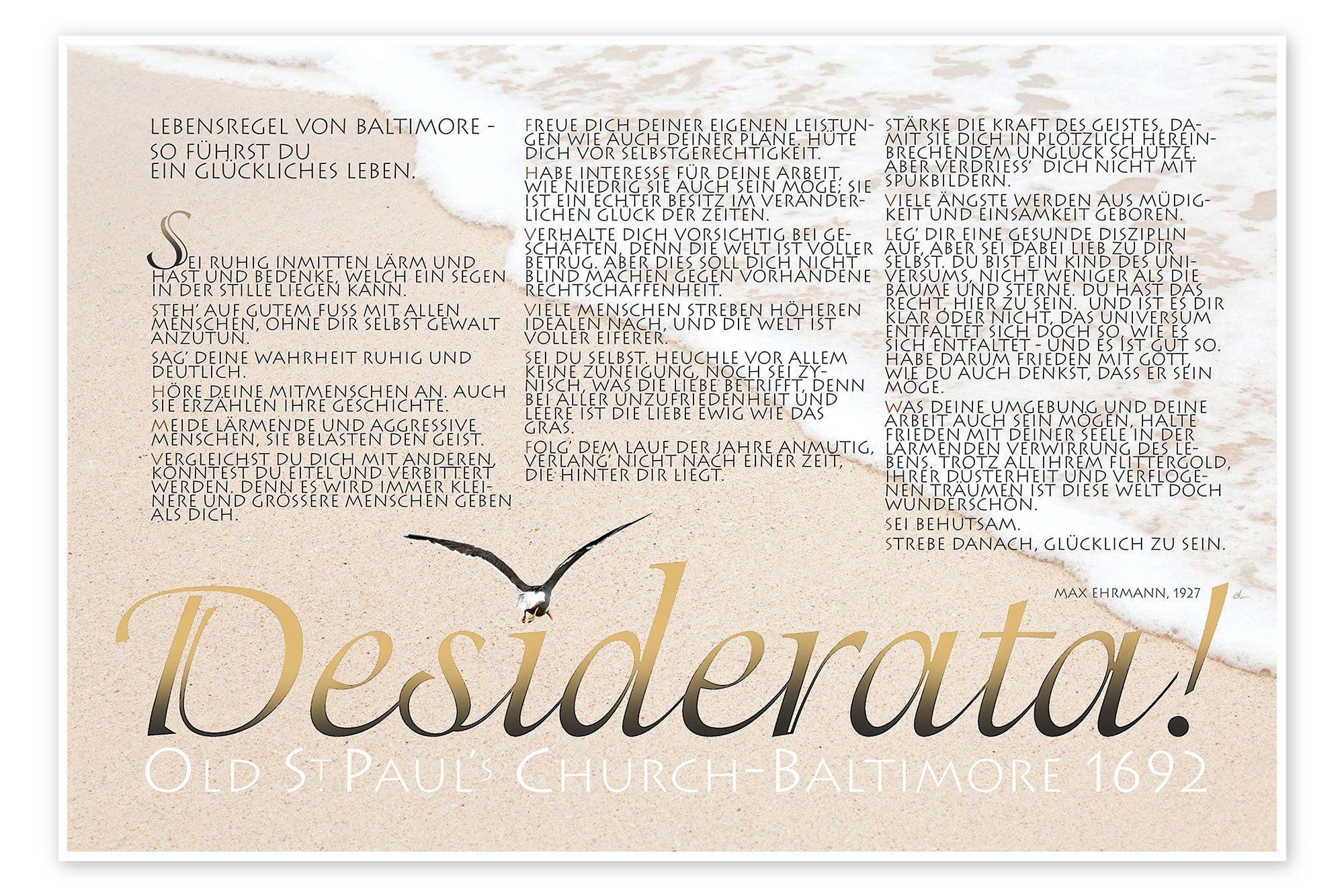 Posterlounge Poster Dirk H. Wendt, Desiderata günstig online kaufen